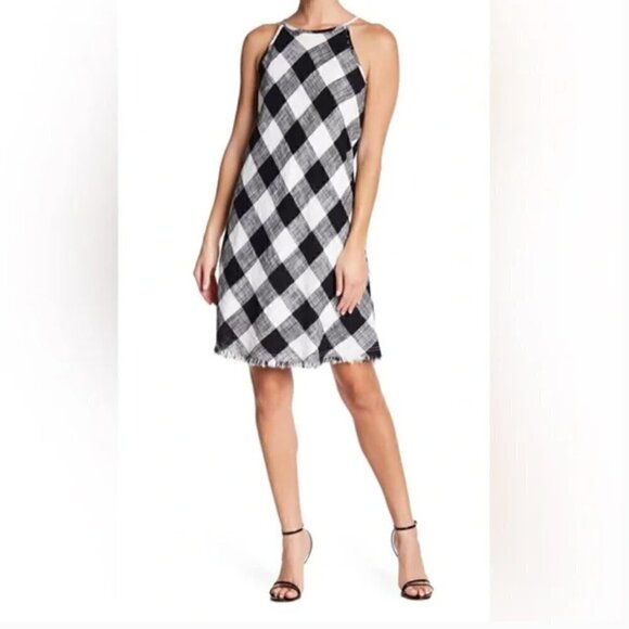 Philosophy Republic Black & White Plaid Haltered Dress Size 8P - Picture 1 of 8